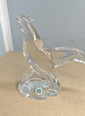 SASAKI CRYSTAL佐佐木硝子水晶玻璃摆件 鸡 茶亦居日本古美术S4-2