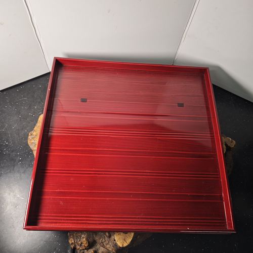 日本春庆塗漆器方形托盘茶盘漆盘 木胎 茶亦居日本古美术CYS