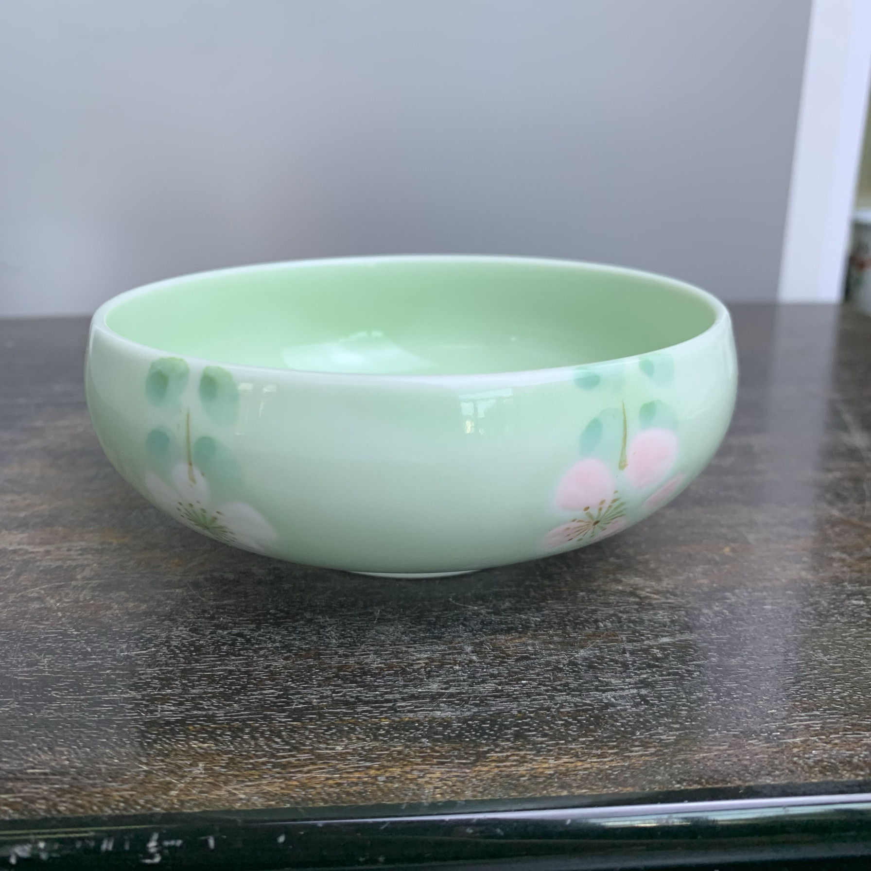 有田烧绿釉花草纹小钵 茶亦居日本古美术SPS6-1