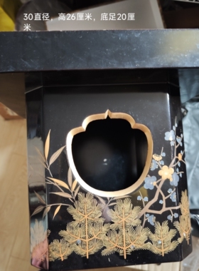 日本金莳绘漆器高足菓子盘 松竹梅 木胎 茶亦居日本古美术JL-1