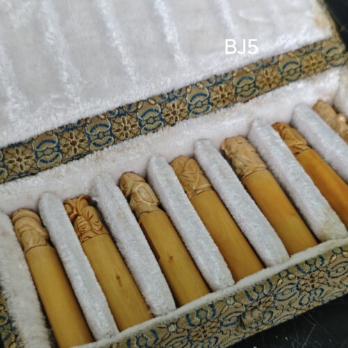 日本回流实木雕刻印章 七福神 手工雕刻 七个锦盒装BJ5