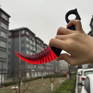 打制石器纯手工制作红琉璃爪子刀游戏送男友周边手办一体檀木csgo