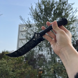 打制石器纯手工制作黑曜石猎刀龙晶匕首生日礼物鹿角刀柄权游把玩