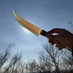 打制石器纯手工制作蛋白石猎刀摆件生日礼物把玩非遗传承收藏鹿角