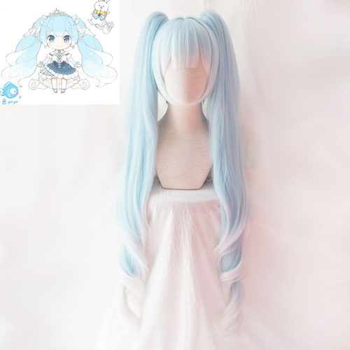 2019雪初音miku公主cos假发
