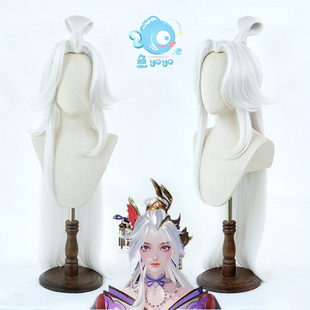 鱼悠悠优质毛胚/王者荣耀不知火舞花合斗cos假发仿美人尖手作发冠