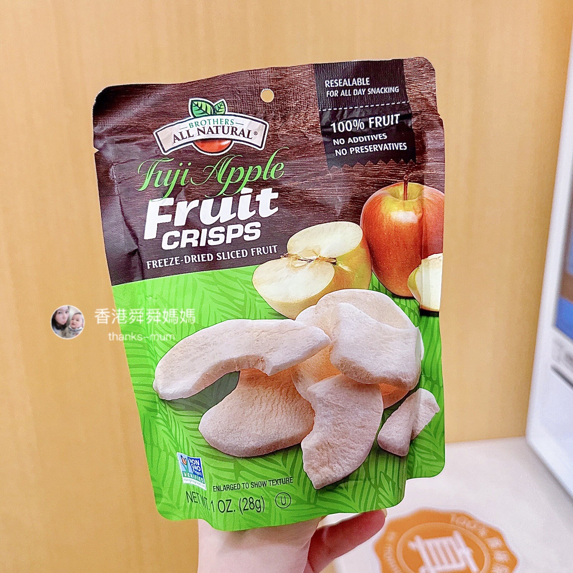 香港代購苹果脆片无添加无防腐剂婴儿宝宝零食水果干冻干9m+