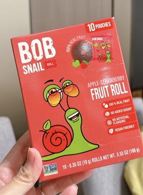 香港代购BOB SNAIL苹果草莓水果卷无添加糖宝宝儿童零食果肉1岁+
