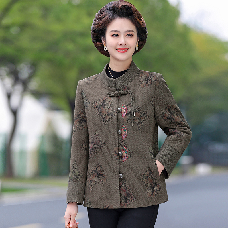 中老年人春秋女装奶奶新中式外套