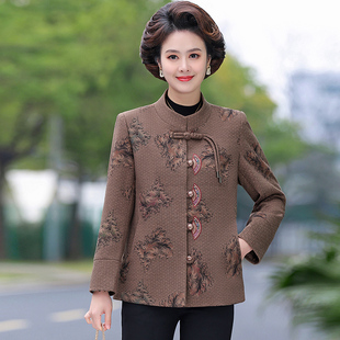 中老年人春装女外套奶奶装春秋新中式国风上衣60岁70老人妈妈衣服