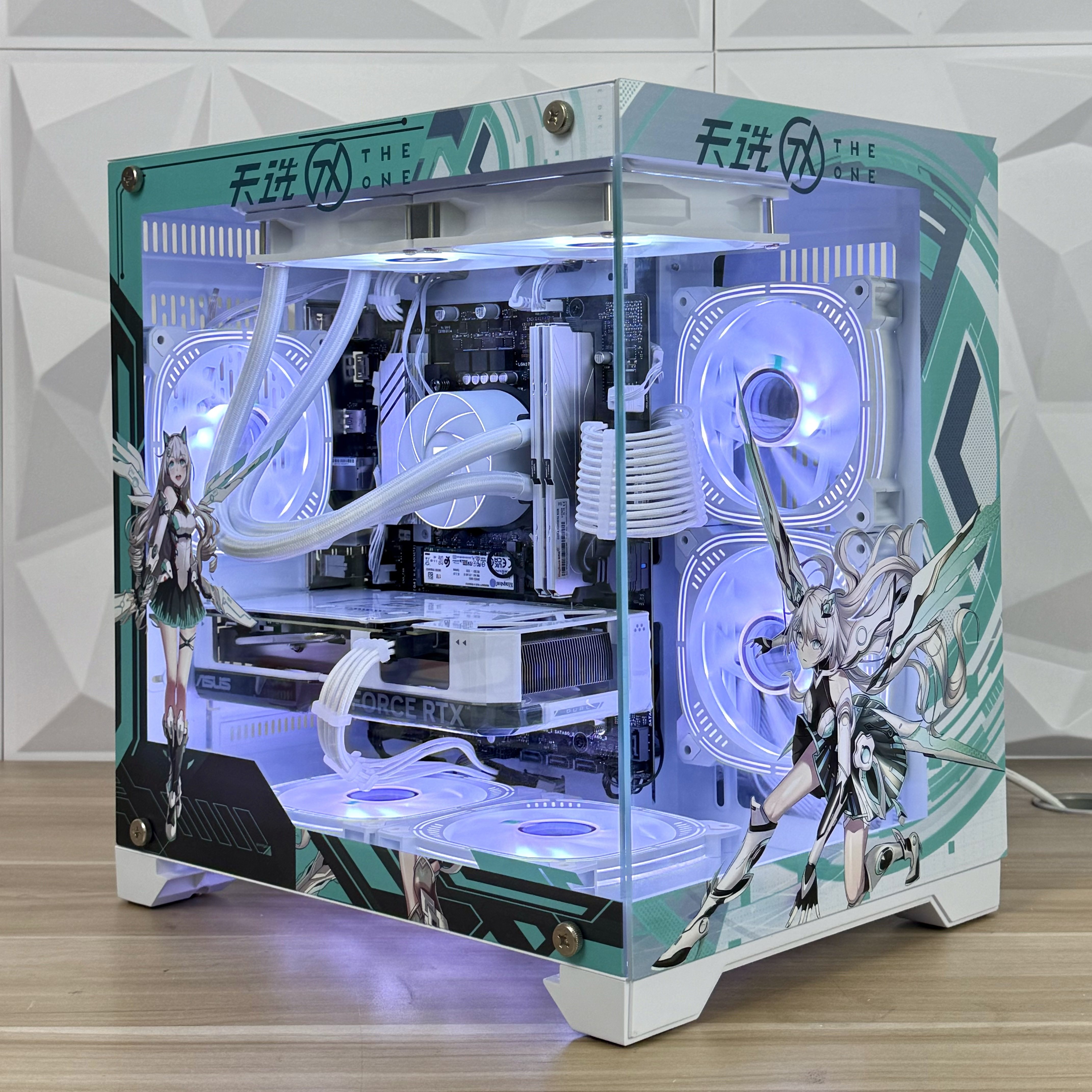 WANJIAGU YONGZHI 미니 바다 전망 룸 UV 인쇄 맞춤형 테마 섀시 240 수냉식 DIY 애니메이션 MATX 마더 보드