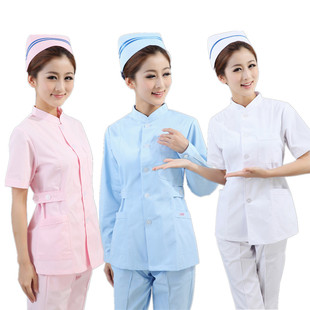 定做男女医师分体套装护士服短袖对门立领长袖护士服口腔科修脚服