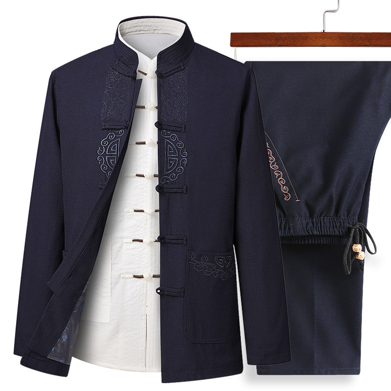 AUTUMN TANG COSTUME MENS MIDDLE-AGED AND ELDERLY SUIT CHINESE STYLE CHINESE STYLE DADDY THICK COAT GRANDPAS BIRTHDAY BIRTHDAY CLOTHES