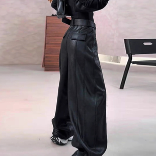 显瘦百搭弯刀裤 女黑色垂感宽松休闲直筒裤 高腰阔腿裤 2026秋冬新款