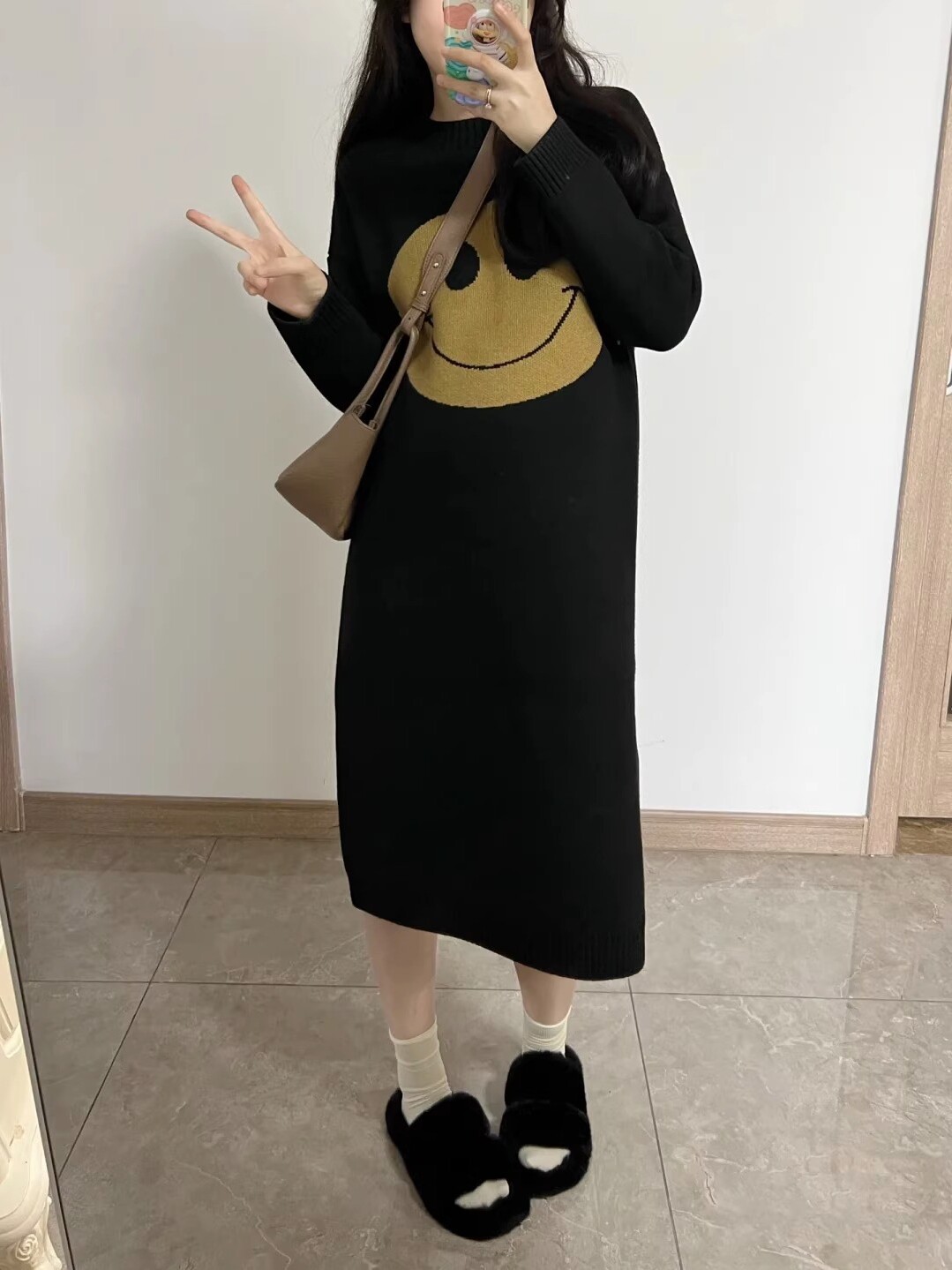 PREGNANT WOMAN AUTUMN DRESS FASHION 2023 NEW LOOSE PLUS SIZE LONG SLEEVE MID LONG LENGTH AUTUMN WINTER KNITTED OUTER WEAR AUTUMN