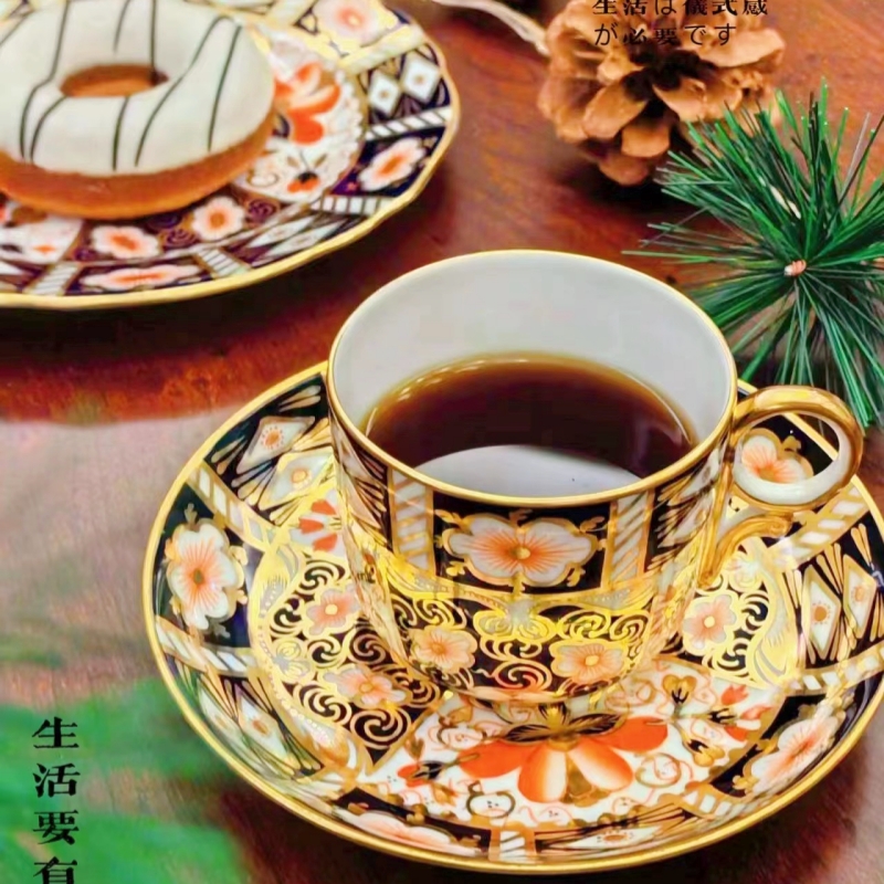 伊万里骨瓷咖啡杯碟皇家皇冠德比