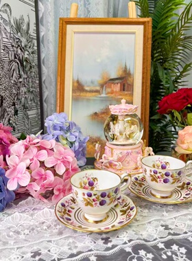 西洋古董 stafford 1926s Golden Bramble鎏金骨瓷杯碟 现货