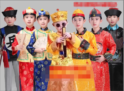 儿童古装男童表演出服清朝古代服装阿哥贝勒男孩小学生少爷地主服