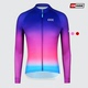 高弹透气速干公路山地车上衣 男女新款 CR极光蓝2色长袖 骑行服夏季