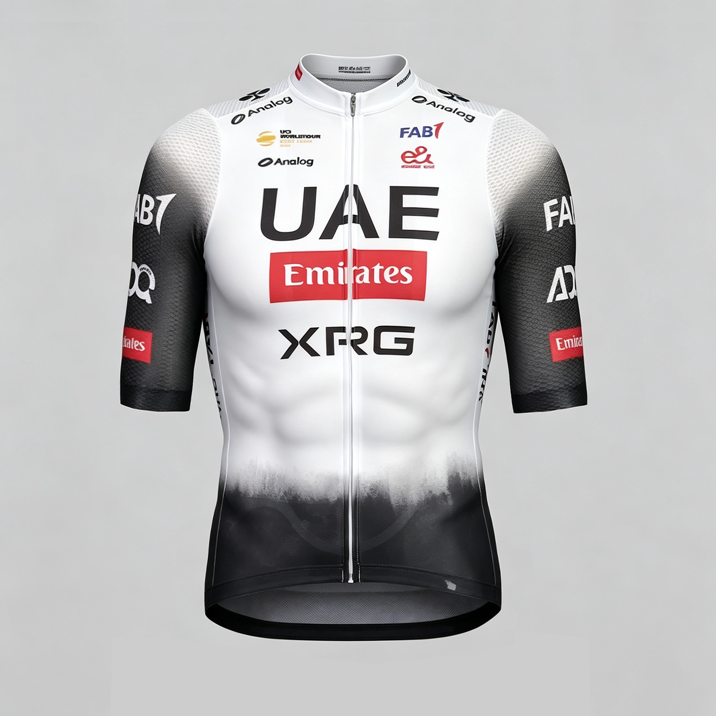 UAE阿联酋航空公路自行车队黑白古典车迷竞技版短袖骑行服上衣