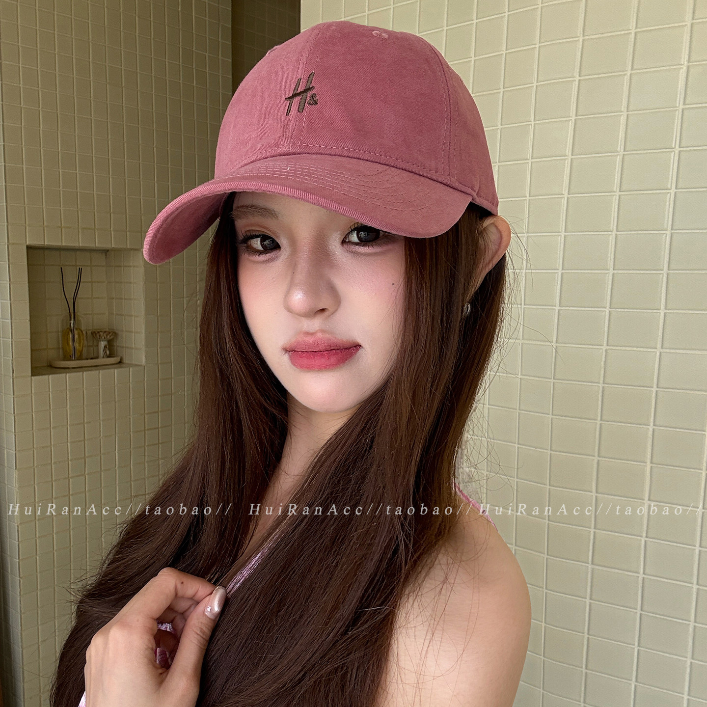 显白树莓粉大头围显脸小棒球帽子男女通用2026新款遮阳宽檐鸭舌帽