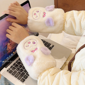 可爱卡通毛绒防污袖 上班办公保暖套袖 套女2026新款 秋冬羽绒服护袖