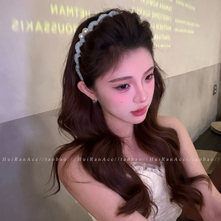 珍珠波浪发箍女2026新款 日常外戴洗脸头箍带齿防滑绝美发饰不勒头