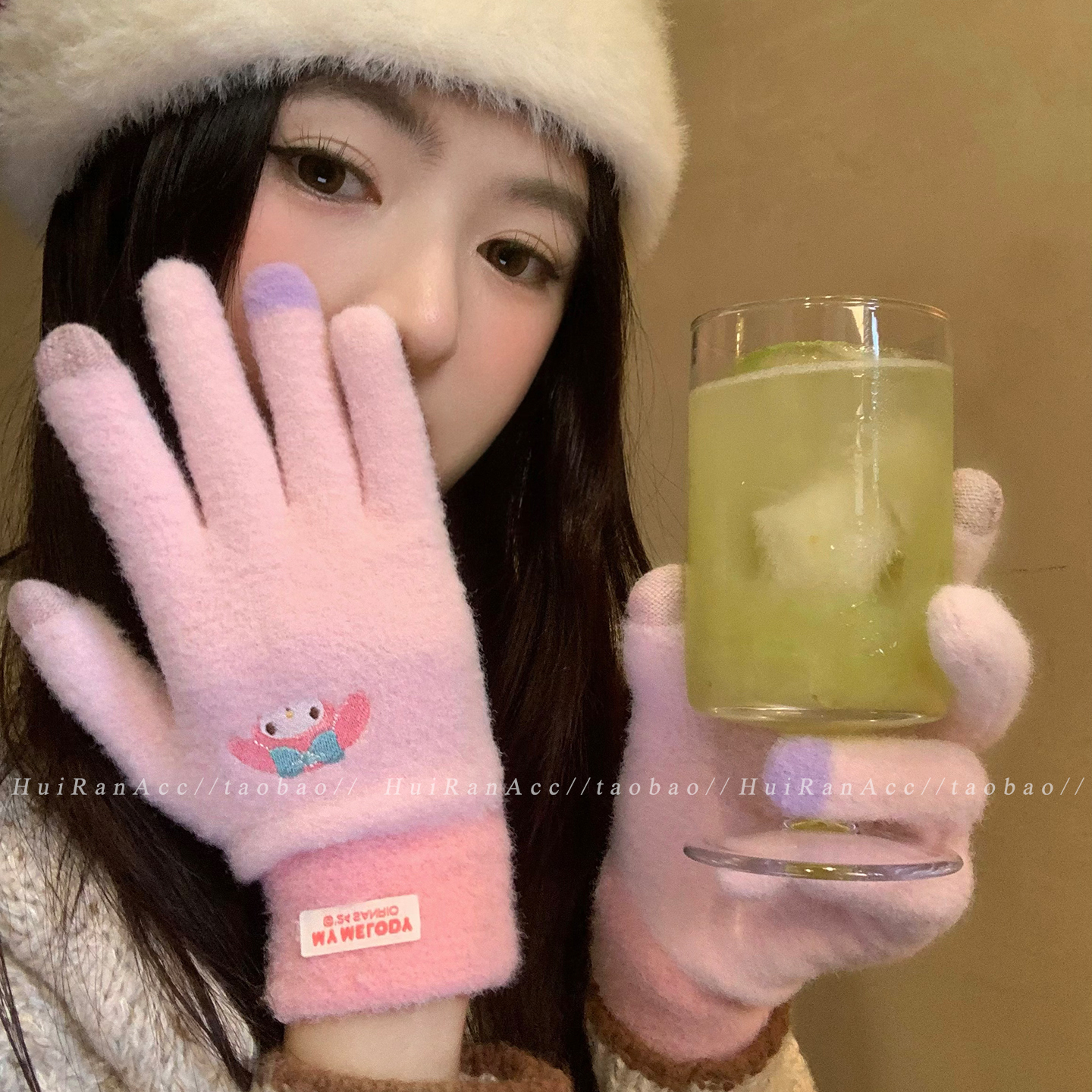 正版授权美乐蒂触屏分指手套女