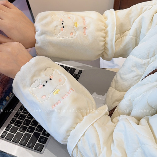 卡通小熊羽绒服袖套女耐脏防油污