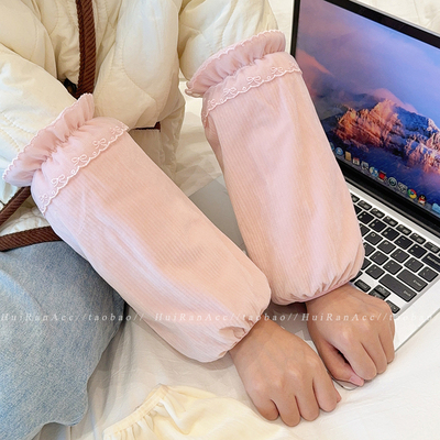 秋冬季蕾丝花边防污袖套2025新款