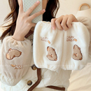 套袖 工作保暖防寒学生耐脏羽绒服护袖 套秋冬季 可爱卡皮巴拉毛绒袖