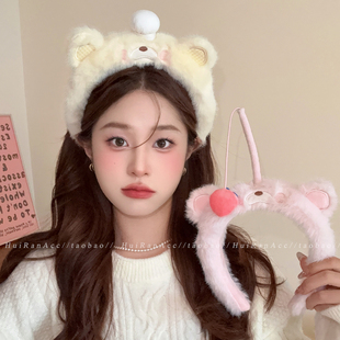 韩系可爱毛绒日常外戴发箍女2026新款高颜值发卡头饰洗脸压发头箍