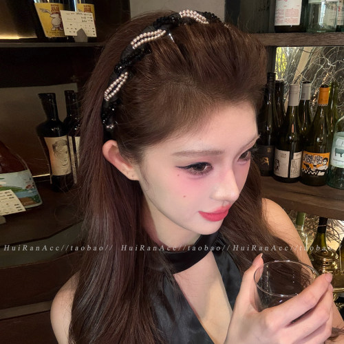 韩系气质珍珠水晶缠绕发箍