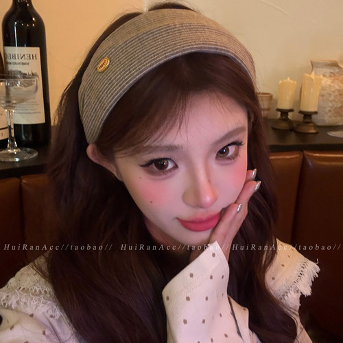 韩国针织加宽边纯色发箍