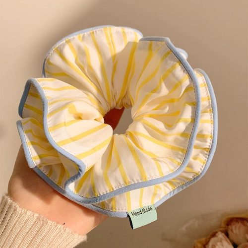 2025新款甜美条纹大肠发圈