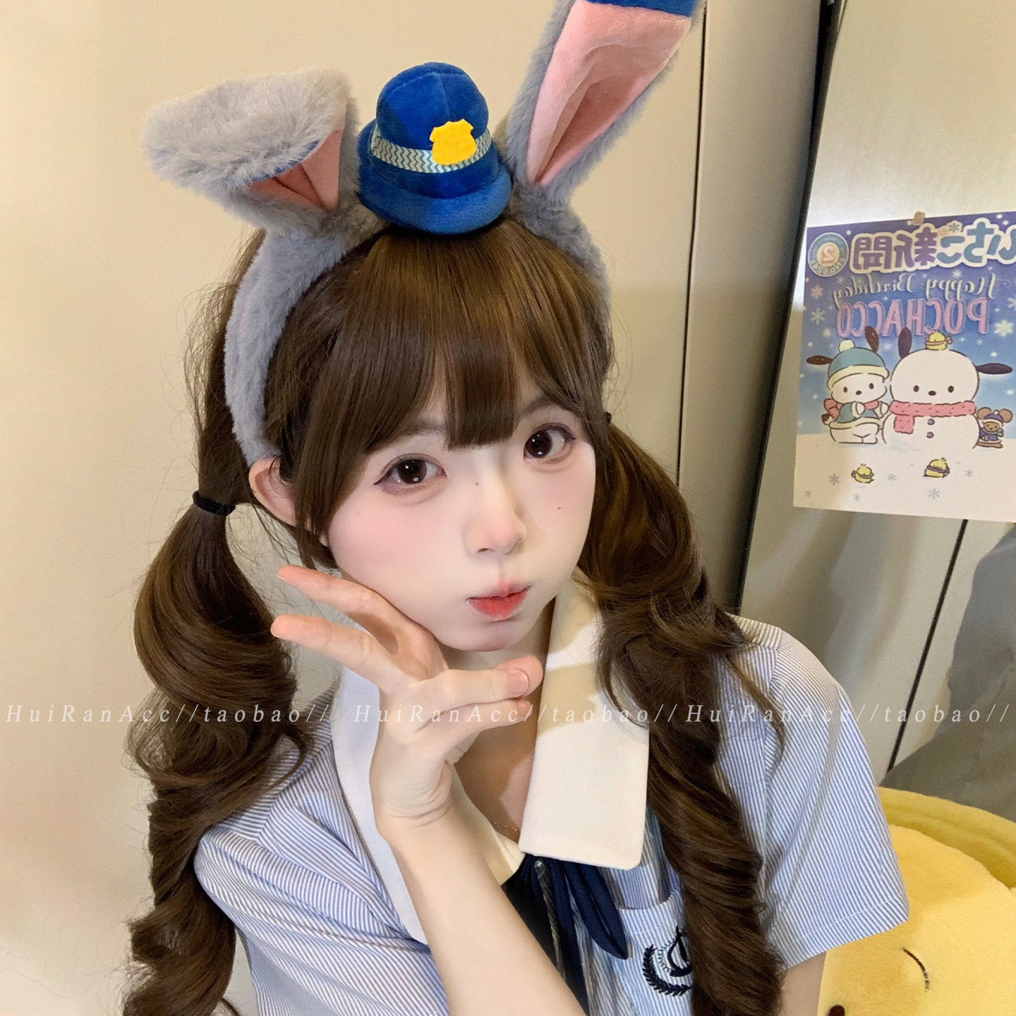 可爱兔子警官朱迪毛绒发箍