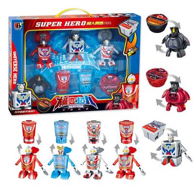 方便面变形玩具奥特曼食品机器人