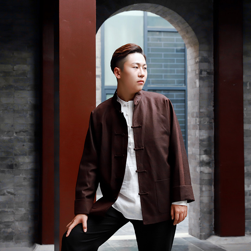 瑞蚨祥男士新中式羊毛春秋新款挽袖长袖礼服婚礼爸爸装国风唐装,男装,夹克,淘宝优惠券,粉丝福利购,淘宝优惠卷