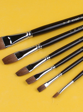 保罗塞尚9112平锋水粉笔六支套装狼毫圆头水彩笔丙烯油画笔套装