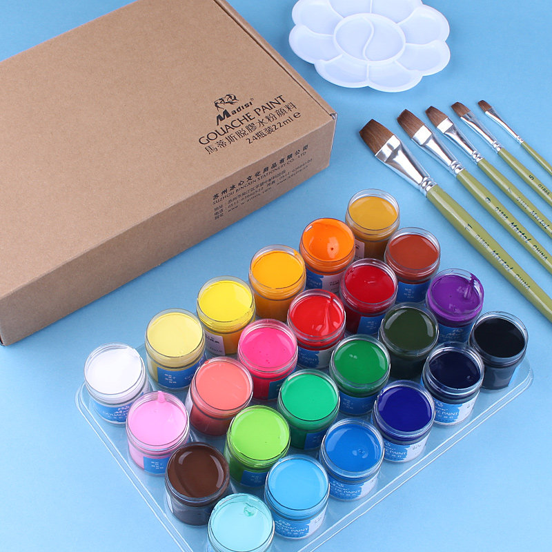 广告儿童色彩画颜料单个白色广告鲁美设计专业脱胶颜料儿童色彩画颜料
