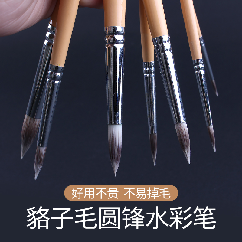 御墨神画透纳貉子毛单支装水彩笔