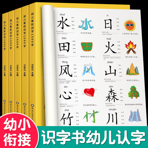 识字书幼儿认字识字大王3000字幼儿园儿童大班学前班宝宝早教启蒙教材全套幼小衔接3到6岁益智早教书看图识字绘本思维导图形象识字