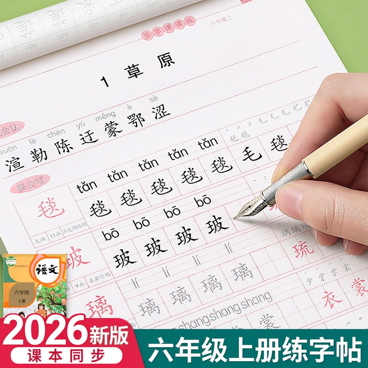 六年级上册下册人教版语文同步练字帖小学生正楷初学6每日一练钢笔字练字本写字课课练同步字帖楷书专用21天硬笔书法练习儿童临摹,书籍/杂志/报纸,练字本/练字板,淘宝优惠券,粉丝福利购,淘宝优惠卷