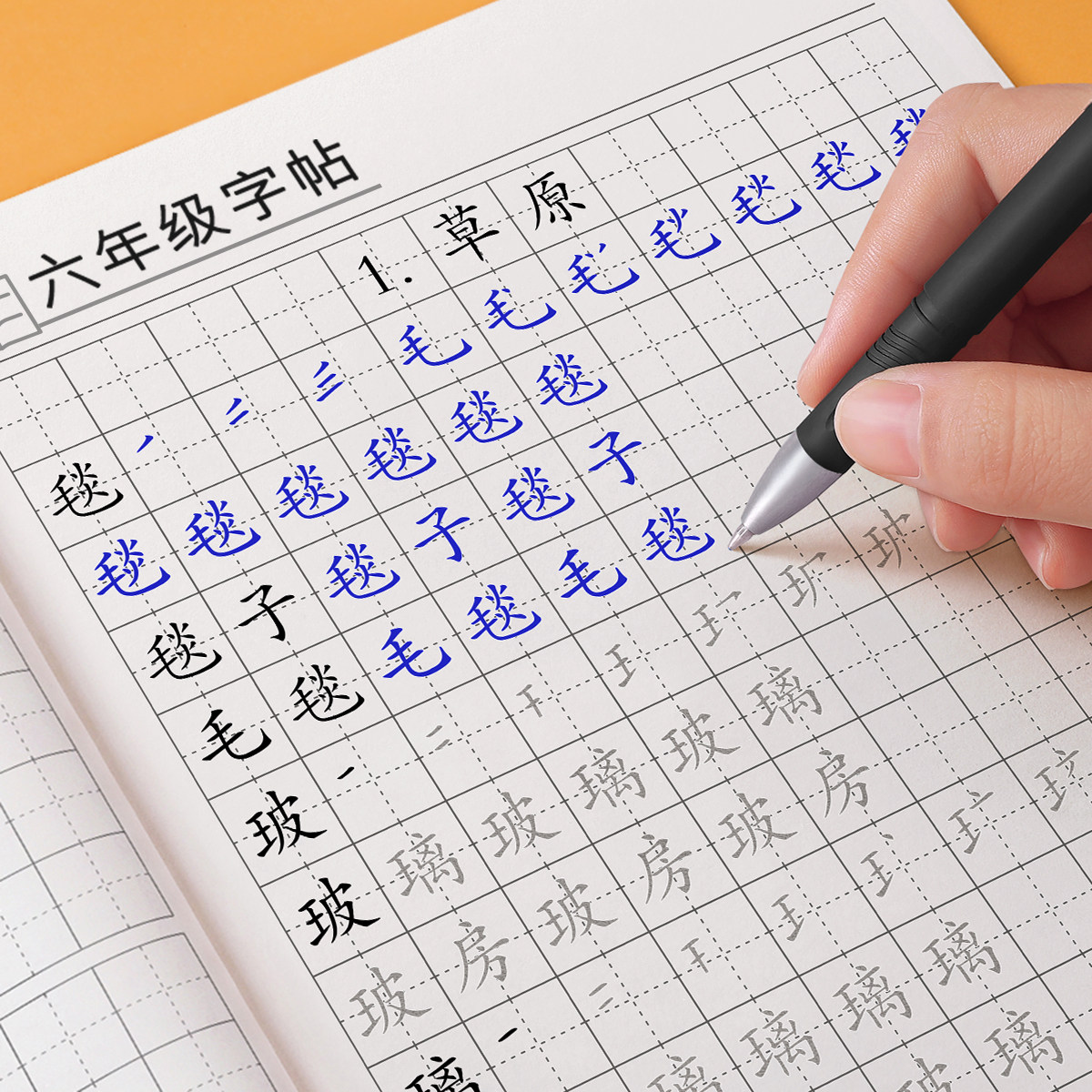 六年级上册下册生字组词练字帖小学生专用语文拼音描红同步楷书字帖儿童笔画笔顺偏旁部首硬笔书法初学者入门套装练习写字每日一练