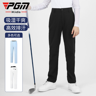 弹力腰带青少年运动球裤 透气长裤 男童夏季 PGM儿童高尔夫服装