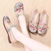 一脚蹬平底软底网鞋 老北京布鞋 女 透气新中式 汉服鞋 女夏季 2024新款