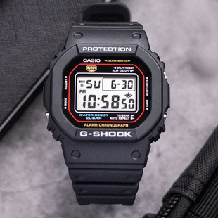 5600UE 1小方块原点手表 5600UE太动能电波GM 卡西欧小红圈G