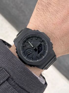 卡西欧农家橡树黑武士GA-2100-1A1/2100VB/2300运动防水手表男