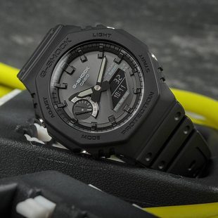 卡西欧农家橡树蓝牙太阳能手表男八角黑武士运动防水表GA B2100