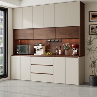 餐边柜实木可定制ENF级酒柜靠墙一体储物柜客厅茶水柜置物收纳柜